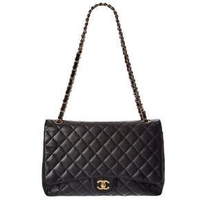 Chanel Black Caviar Leather Classic Double Flap (Authentic Pre-Loved)